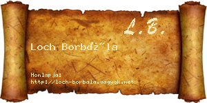 Loch Borbála névjegykártya