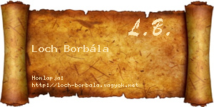 Loch Borbála névjegykártya